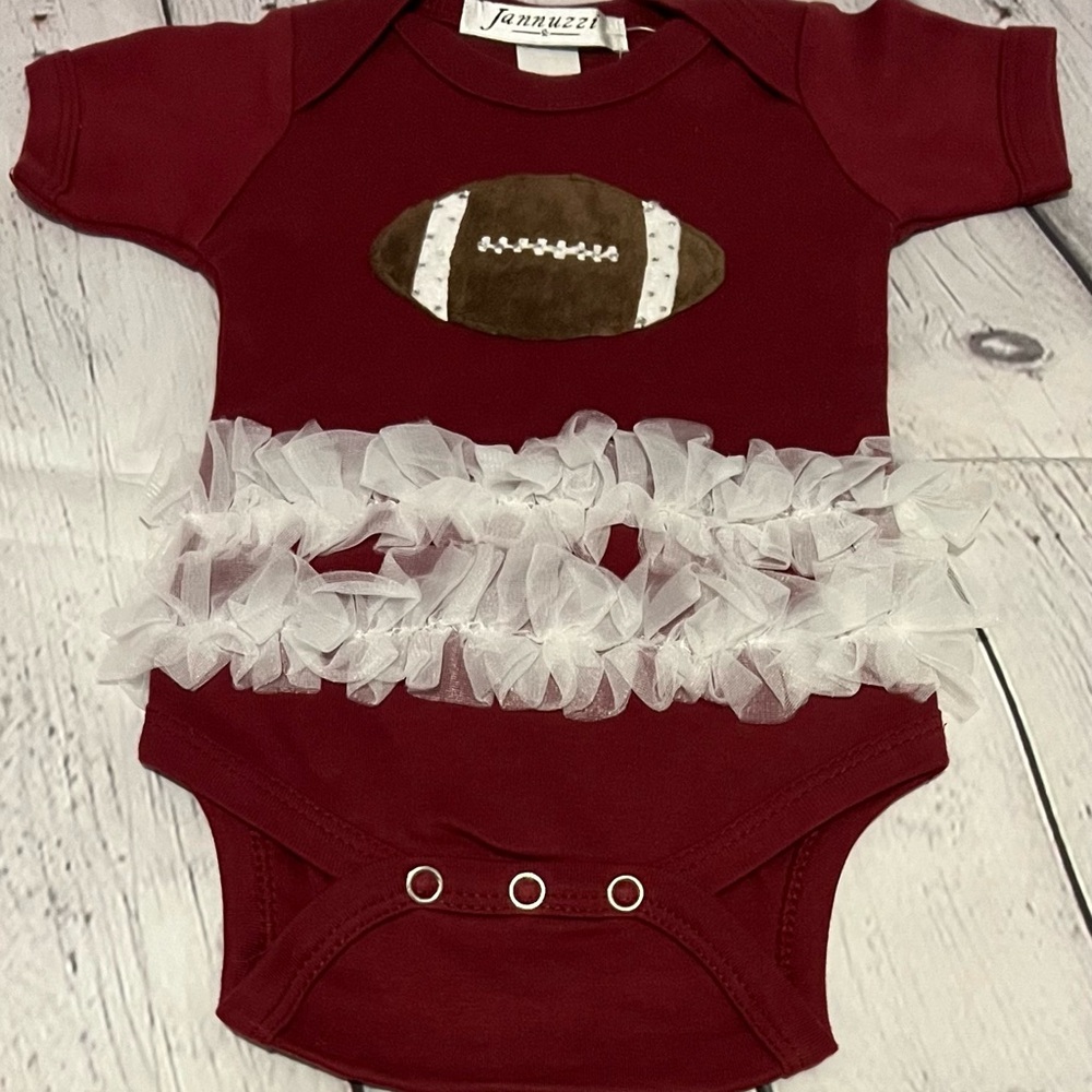 NEW Maroon Football Maroon Baby Onesie